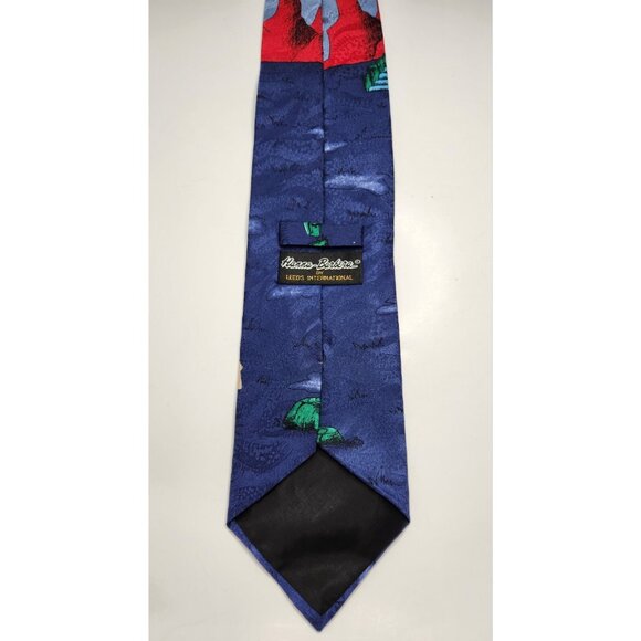 Vintage 58" Hanna Barbera The Flinstones Men's Tie Hand Made In Italy Baseball - Picture 4 of 8